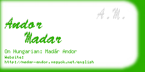 andor madar business card